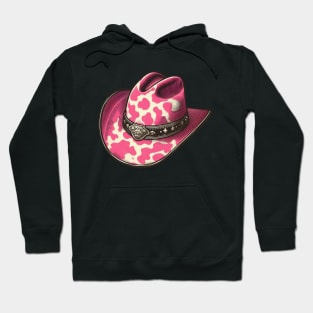 Pink cow print cowboy hat Hoodie